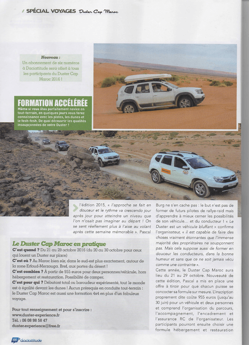 Viajes 4x4 - Duster Cap Maroc 2015