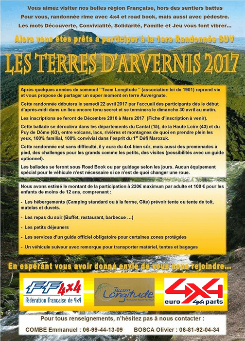 viajes 4x4 - Les terres d'Arvernis 2017