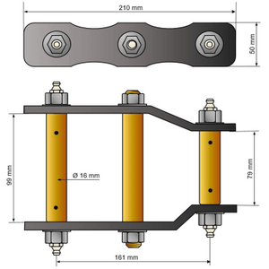 Suspensión - ballesta -gemela alargada y reforzada - Euro4x4parts + 65