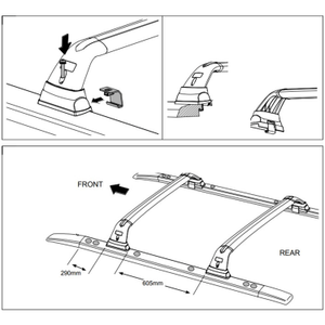 Roof rack - RHINO RACK - bar and foot