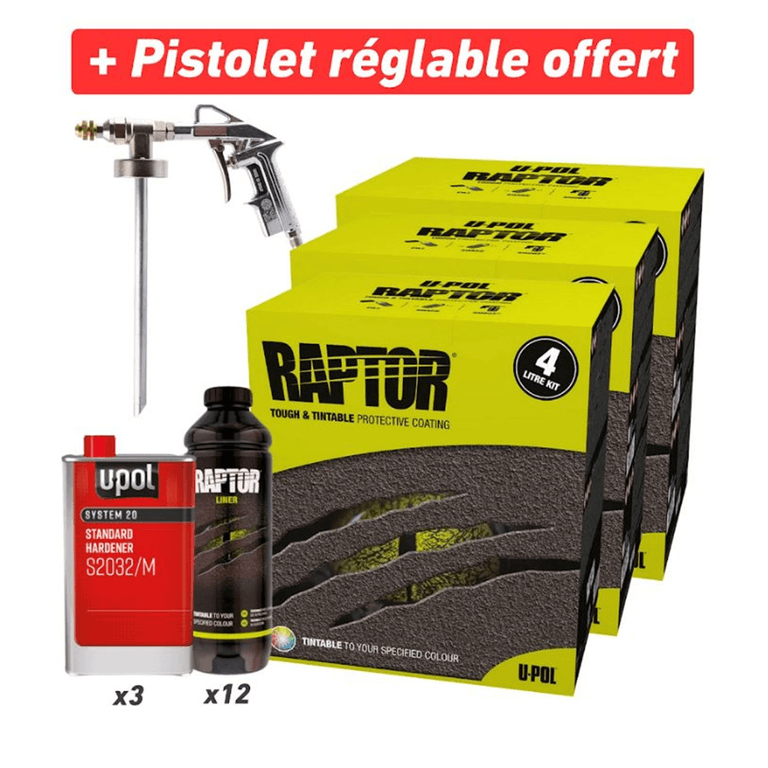 Raptor coating - Tintable Super kit + Spray gun
