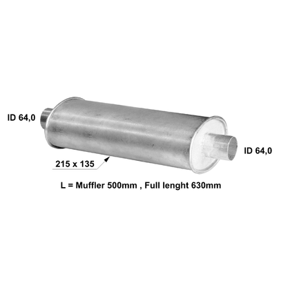 Silencieux universel 215 x 135