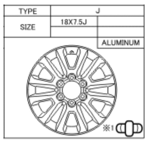 Alloy rim 18x7.5J 265/60 R 18