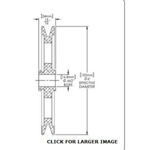 Steering - full hydraulic pulley - 152 mm - V Belt