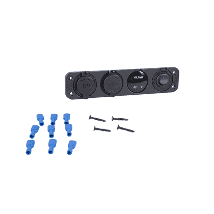 Console two USB ports + cigarette lighter socket + volmeter