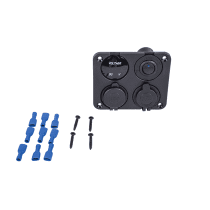 Console two USB ports + cigarette lighter socket + volmeter