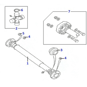 Propshaft -  bolt + nut kit for rubber coupling