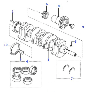 Crankshaft - Mainshaft bearing set - 0.50