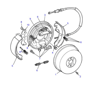 Parking brake (on transmission) - Drum