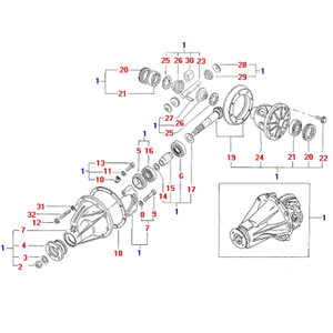 Differential - drop out case assy